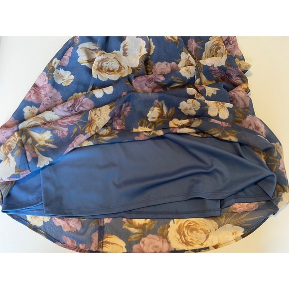 GILLI‎ Blue Floral Ruffle Sleeve Midi Dress Size M - Picture 7 of 8